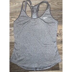 Nike Dri Fit Strappy Tank Top Brown Womens Running Travel Active Size Small